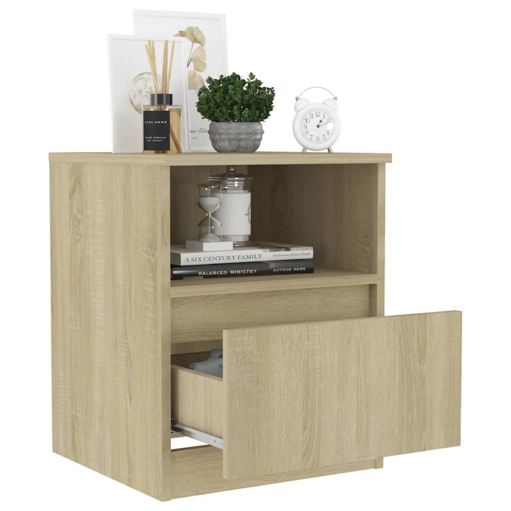 Nattbord sonoma eik 40x40x50 cm konstruert tre