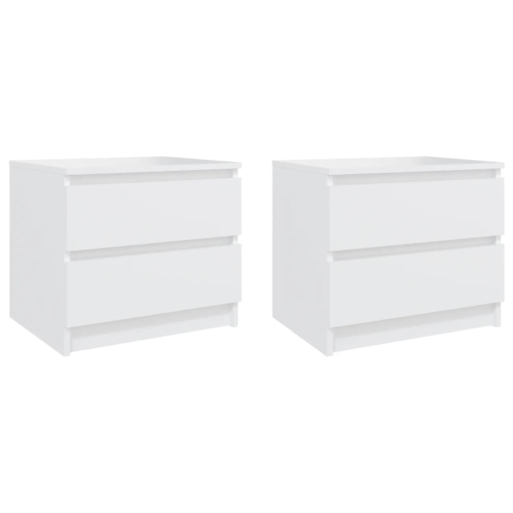 Nattbord 2 stk hvit 50x39x43,5 cm konstruert tre