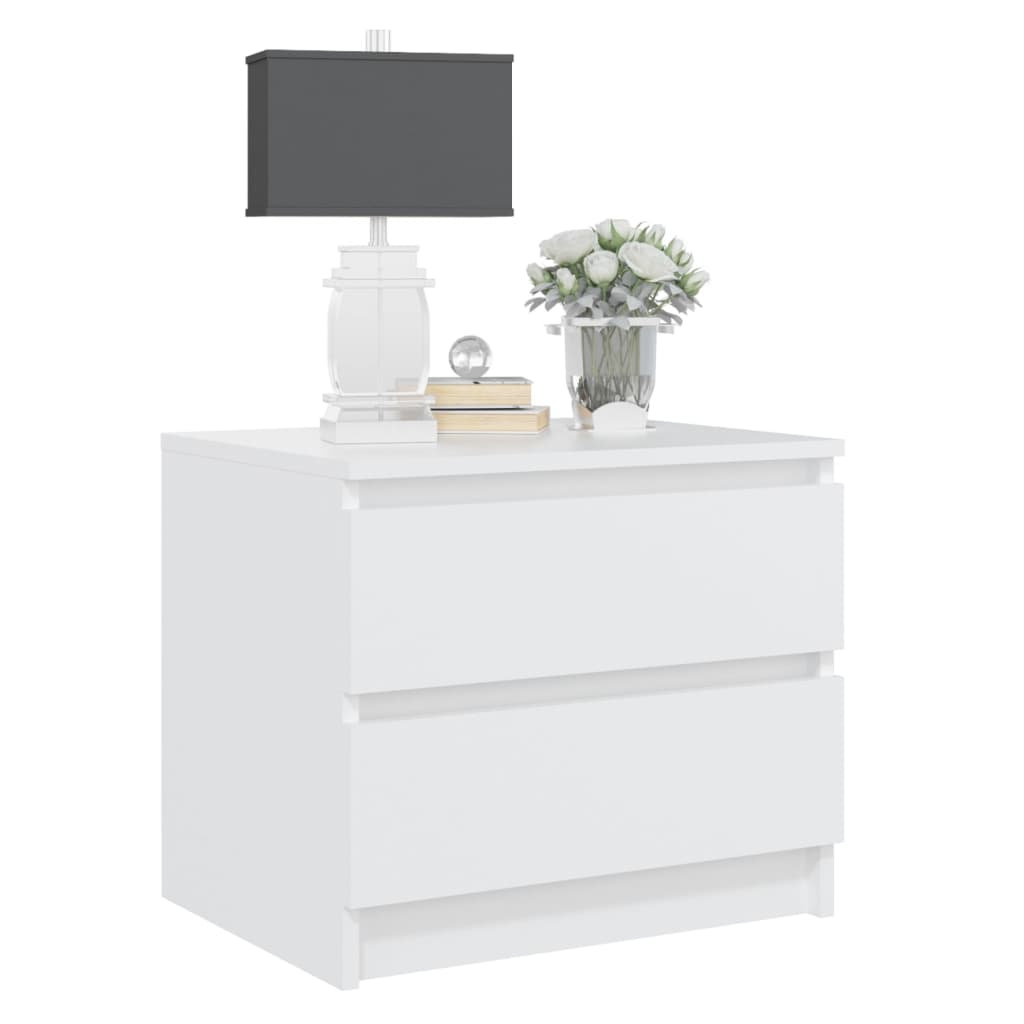 Nattbord 2 stk hvit 50x39x43,5 cm konstruert tre
