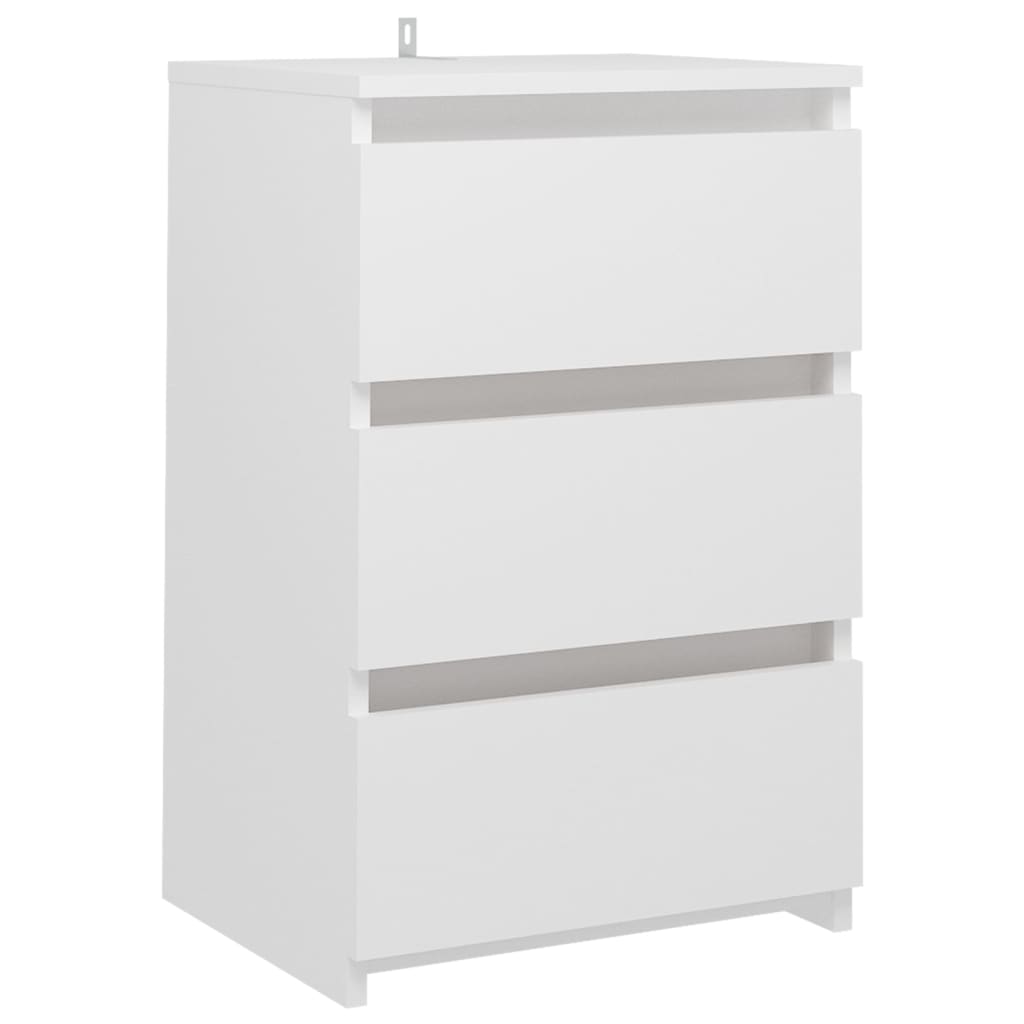 Nattbord hvit 40x35x62,5 cm konstruert tre