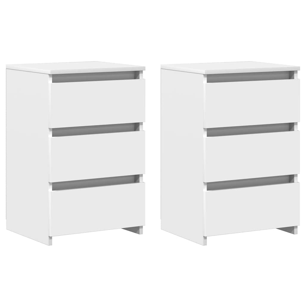 Nattbord 2 stk hvit 40x35x62,5 cm konstruert tre