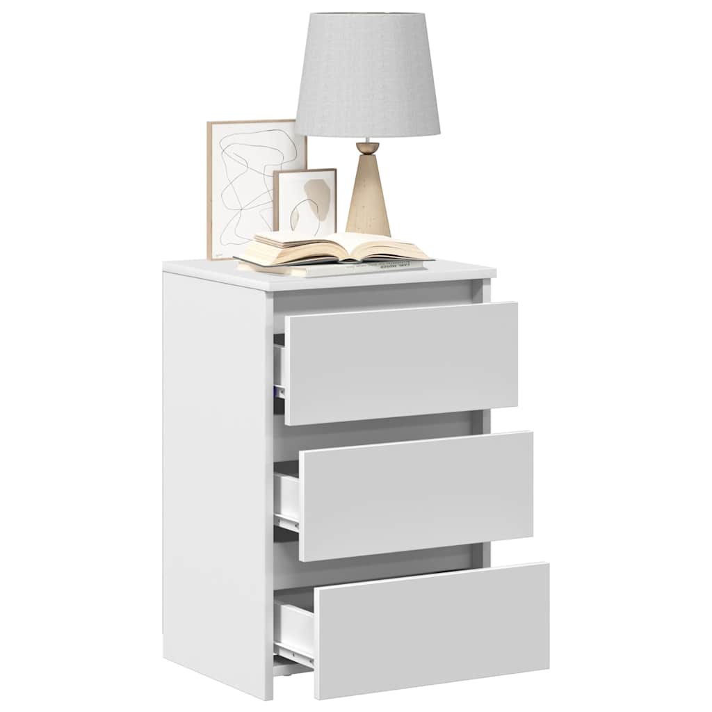 Nattbord 2 stk hvit 40x35x62,5 cm konstruert tre