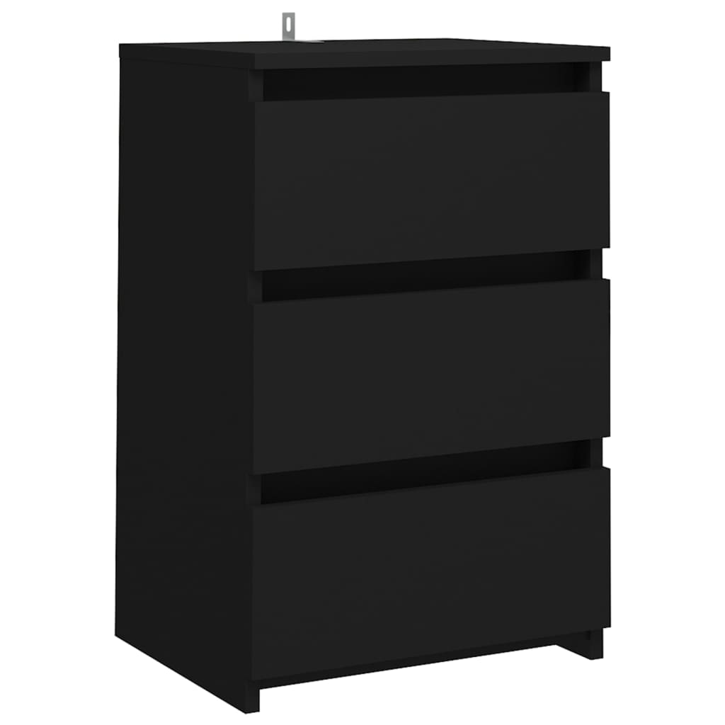 Nattbord svart 40x35x62,5 cm konstruert tre