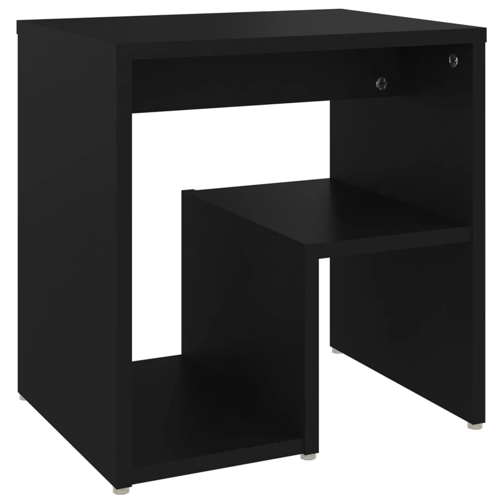 Nattbord 2 stk svart 40x30x40 cm konstruert tre