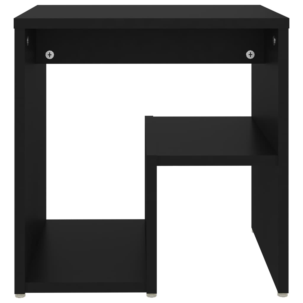 Nattbord 2 stk svart 40x30x40 cm konstruert tre