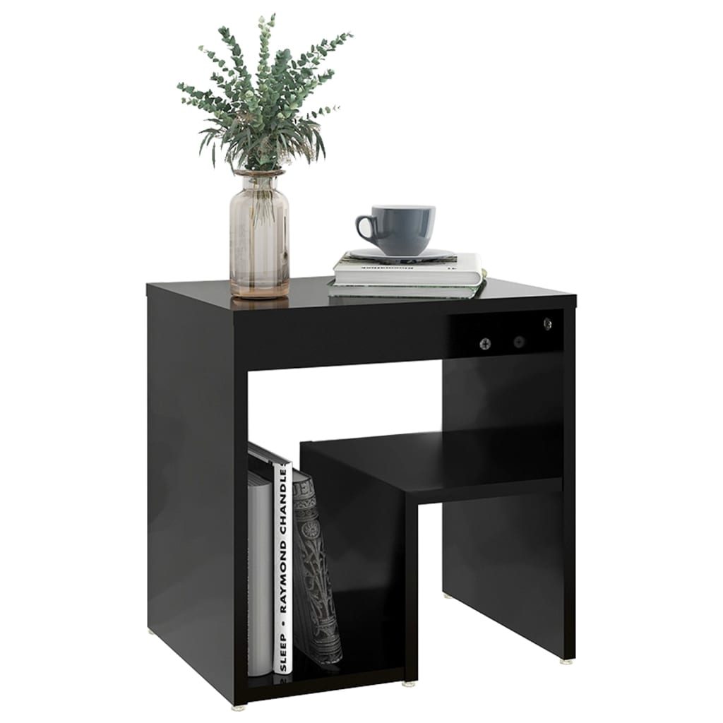 Nattbord 2 stk svart 40x30x40 cm konstruert tre