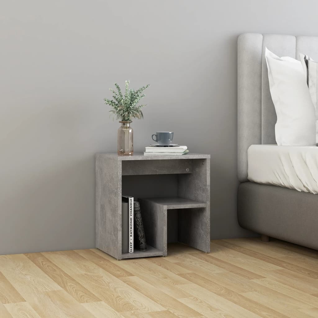 Nattbord 2 stk betonggrå 40x30x40 cm konstruert tre