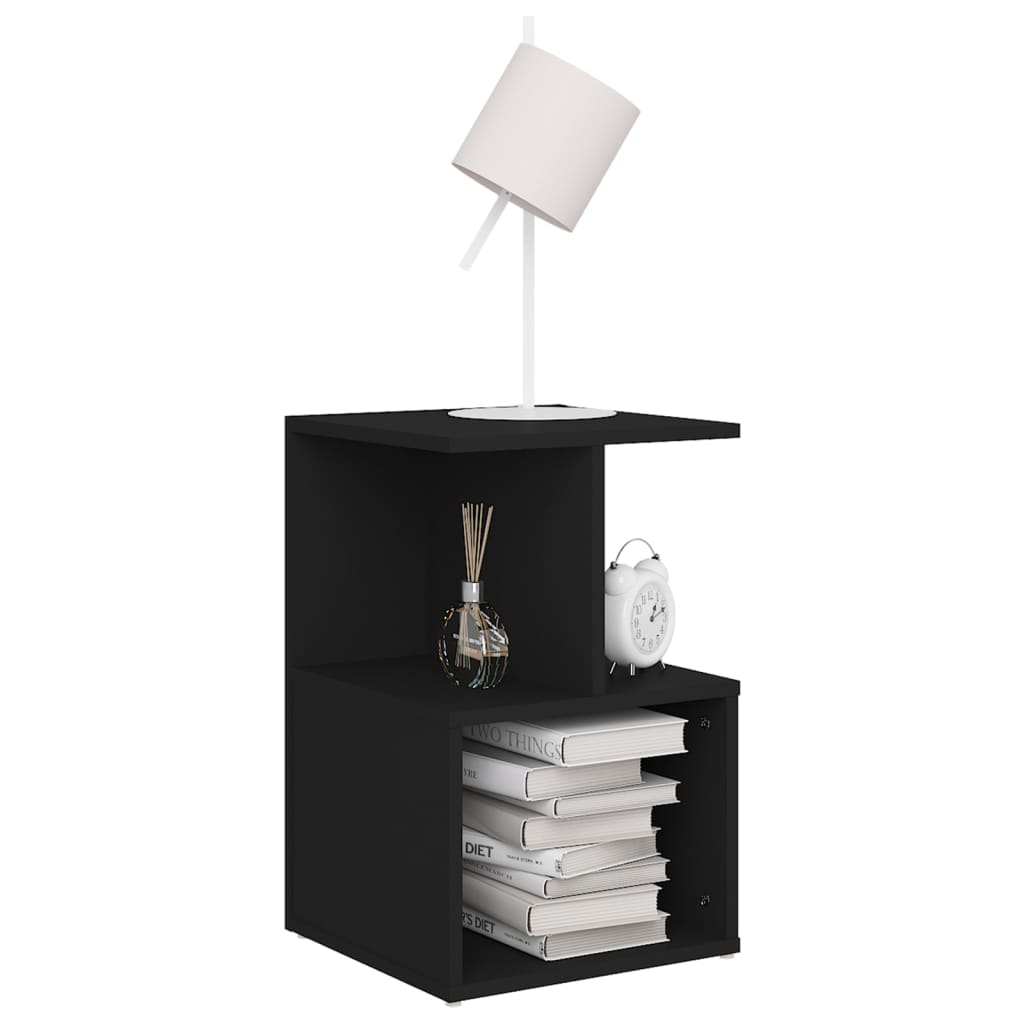 Nattbord 2 stk svart 35x35x55 cm konstruert tre