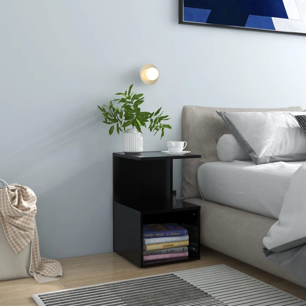 Nattbord 2 stk svart 35x35x55 cm konstruert tre