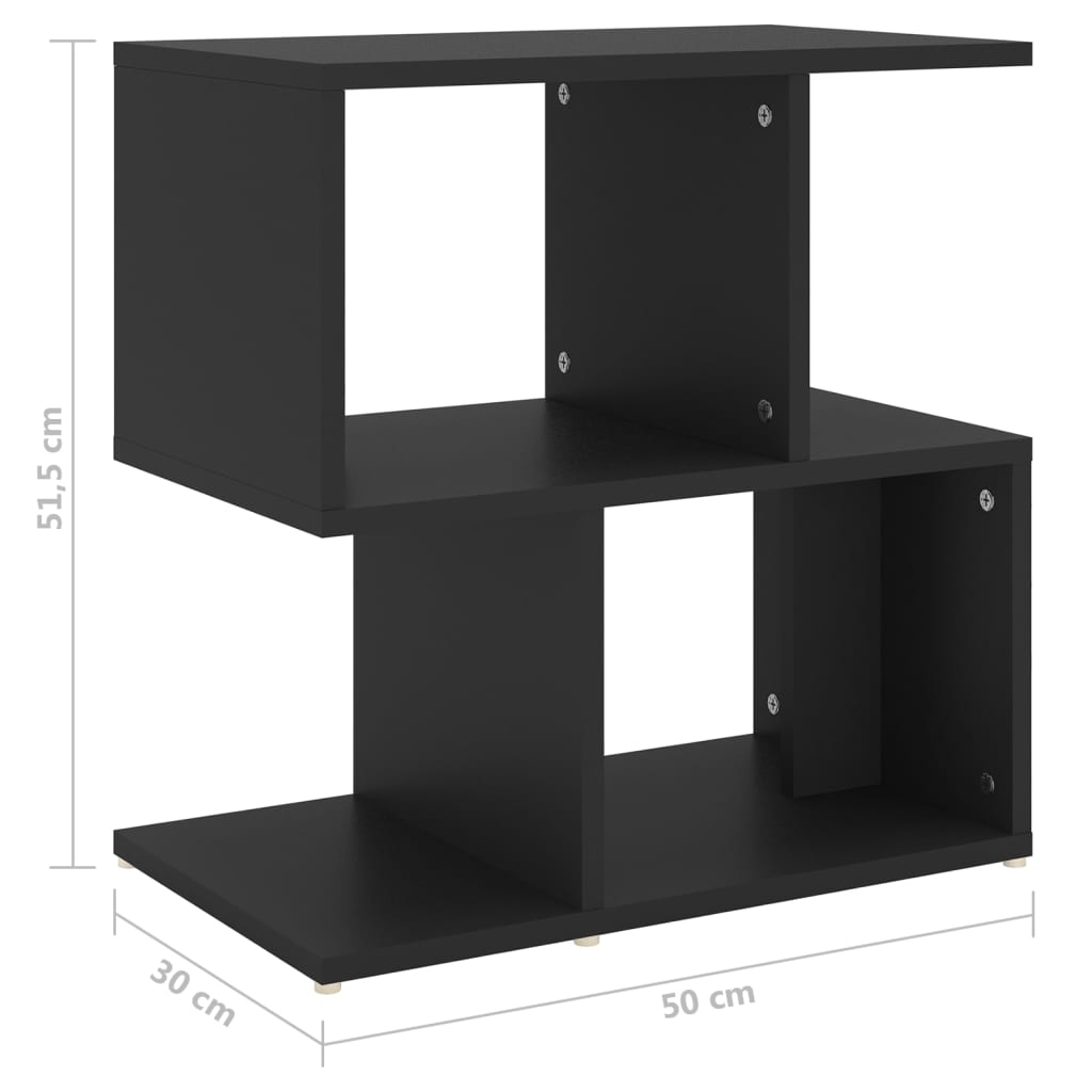 Nattbord 2 stk svart 50x30x51,5 cm konstruert tre