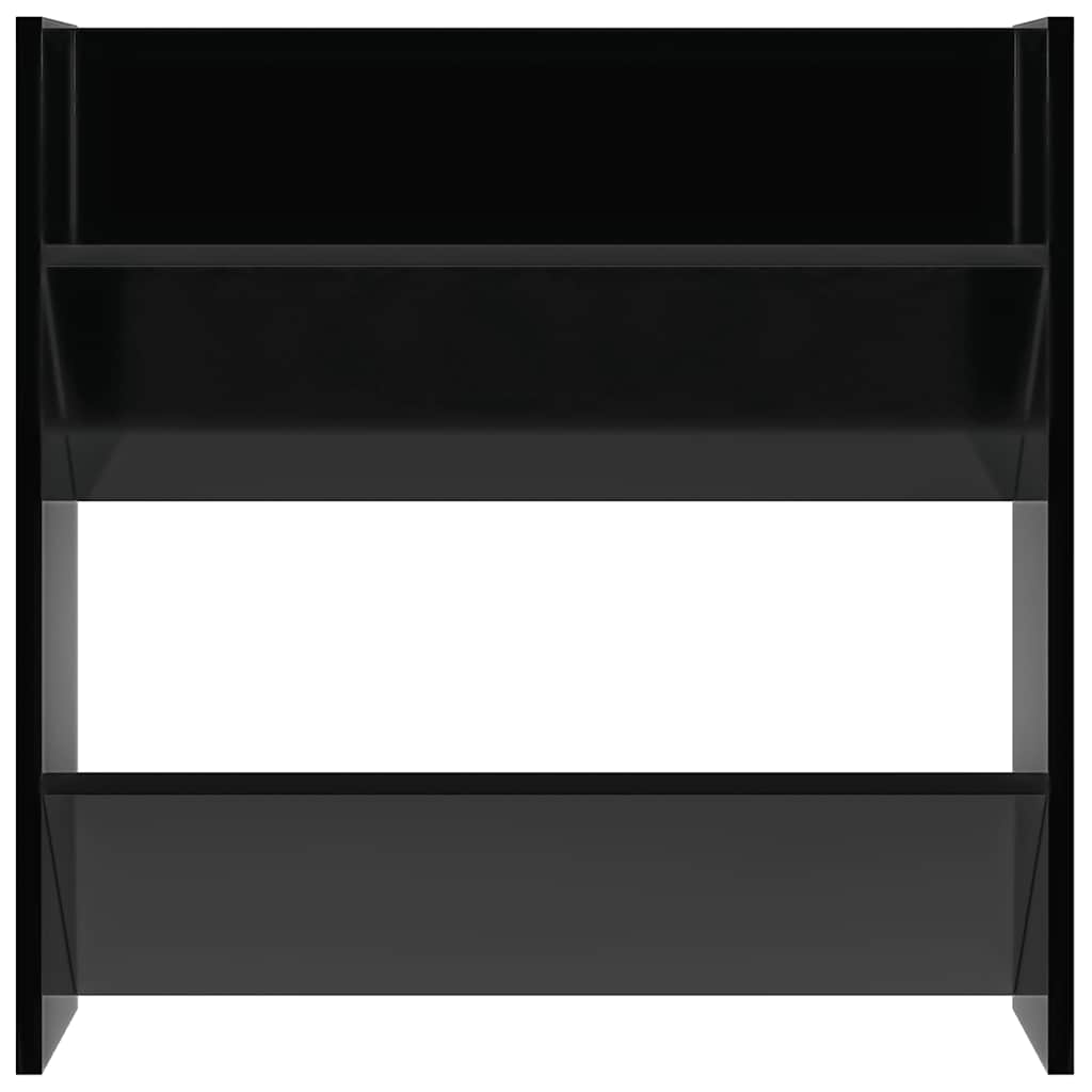 Veggskoskap 4 stk høyglans svart 60x18x60 cm konstruert tre