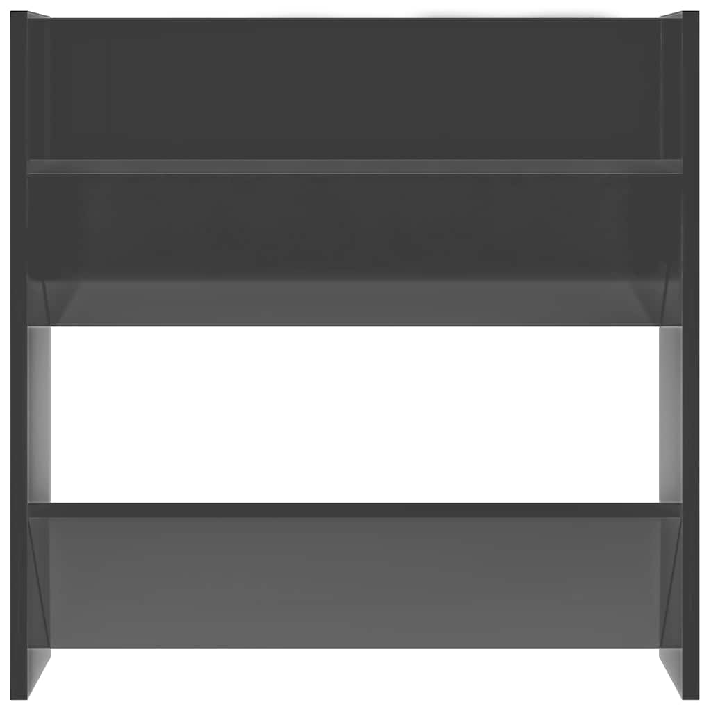 Veggmontert skoskap høyglans grå 60x18x60 cm konstruert tre