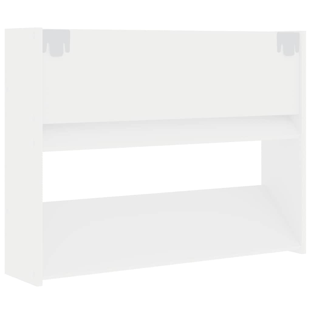 Veggskoskap 2 stk 80x18x60 cm hvit sponplate