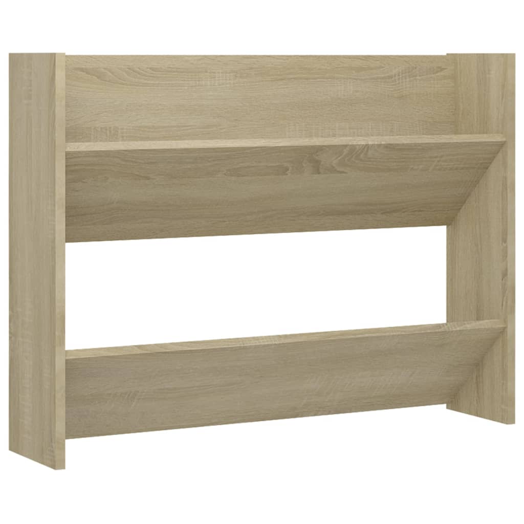 Veggskoskap 2 stk sonoma eik 80x18x60 cm sponplater