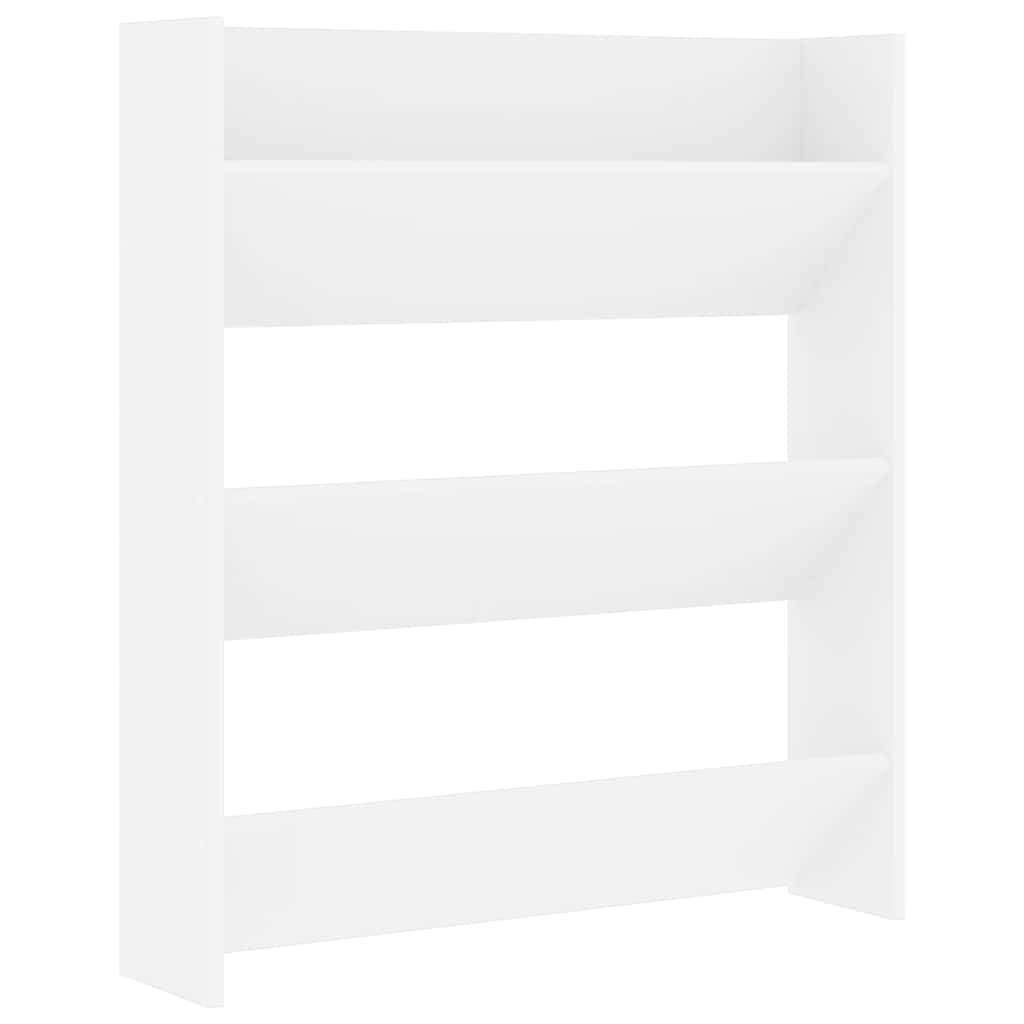 Veggskoskap hvit 80x18x90 cm konstruert tre