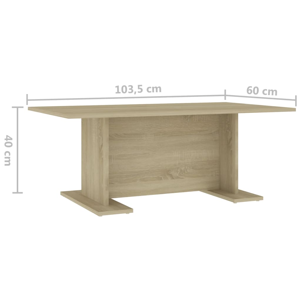 Salongbord sonoma eik 103,5x60x40 cm konstruert tre