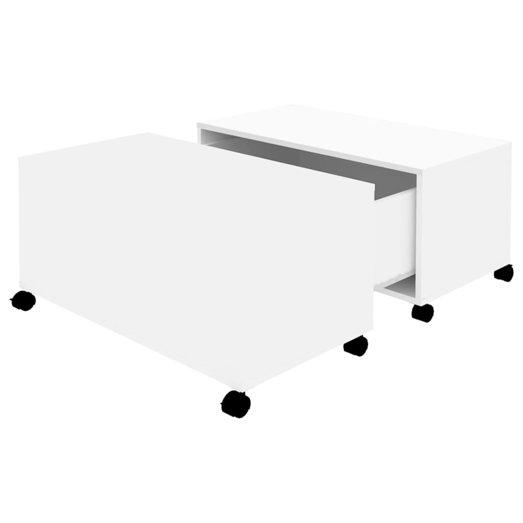 Salongbord hvit 75x75x38 cm konstruert tre