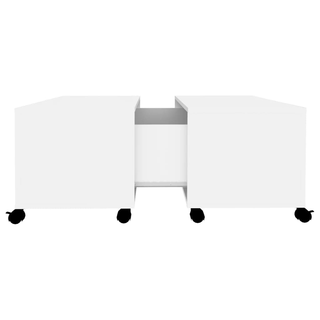 Salongbord hvit 75x75x38 cm konstruert tre