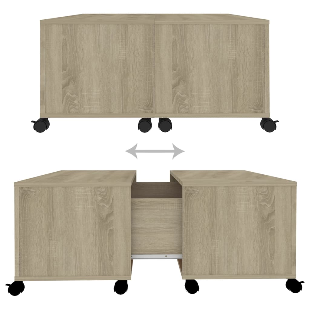 Salongbord sonoma eik 75x75x38 cm konstruert tre