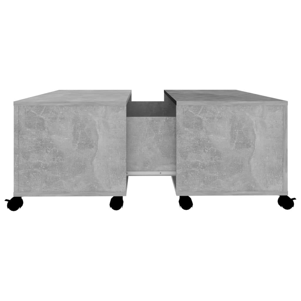Salongbord betonggrå 75x75x38 cm konstruert tre