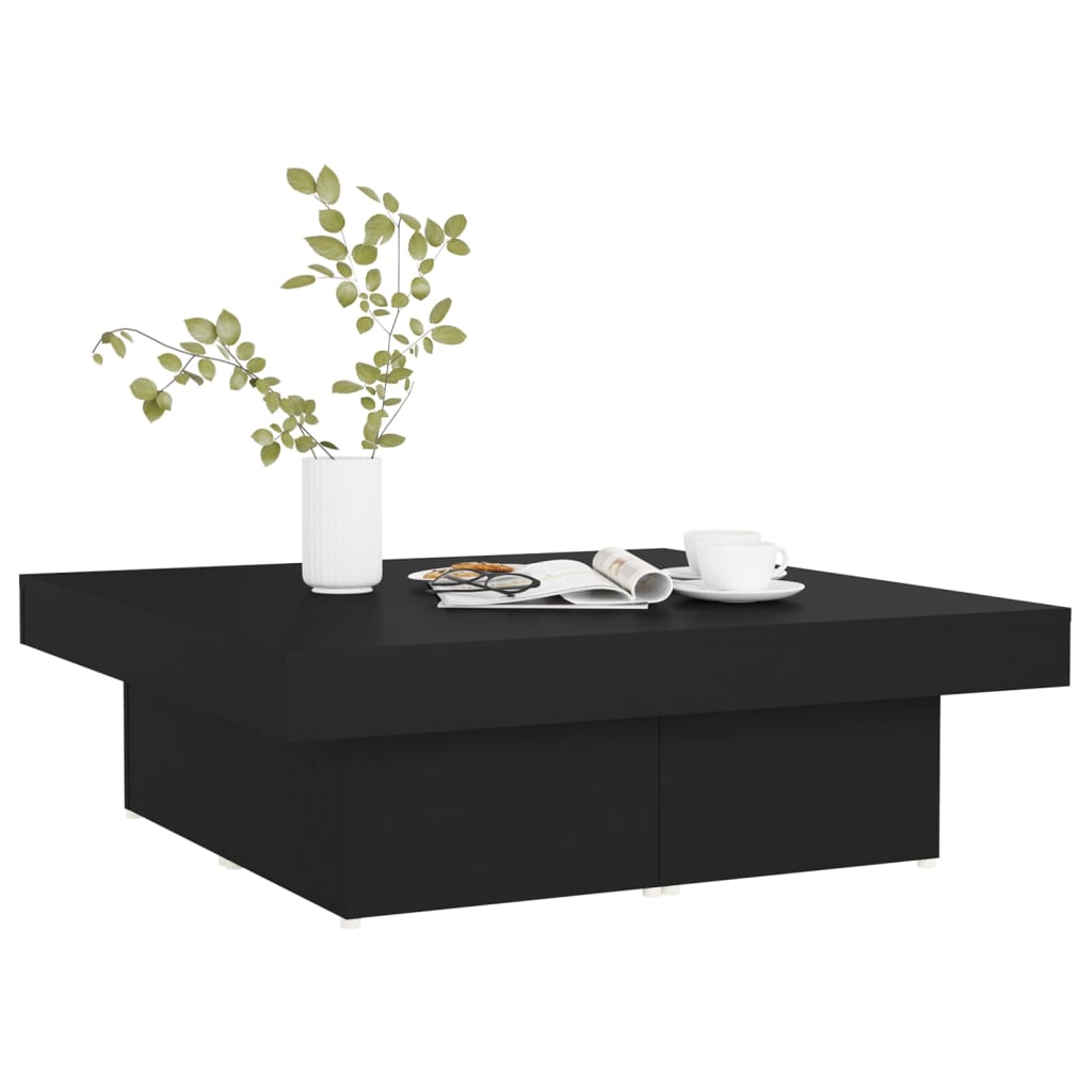 Salongbord svart 90x90x28 cm konstruert tre