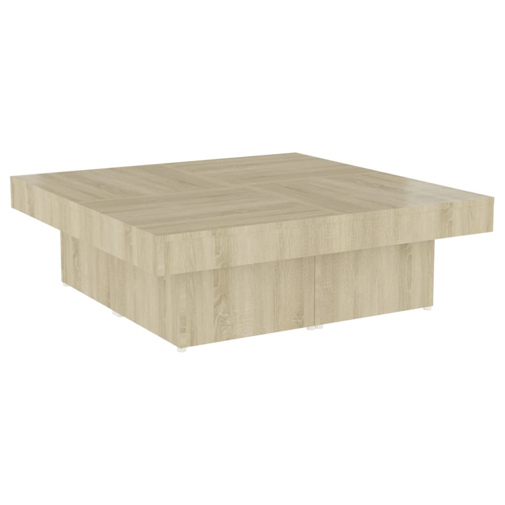 Salongbord sonoma eik 90x90x28 cm konstruert tre