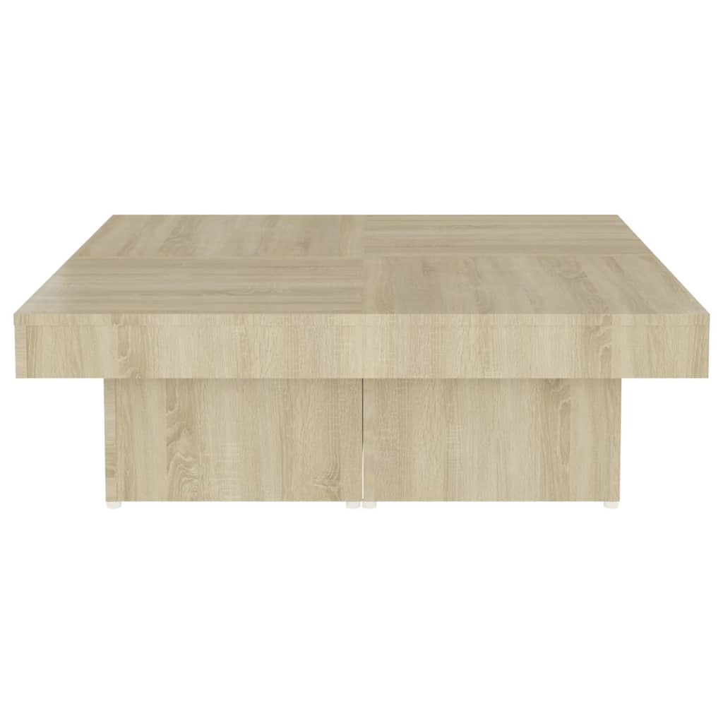 Salongbord sonoma eik 90x90x28 cm konstruert tre