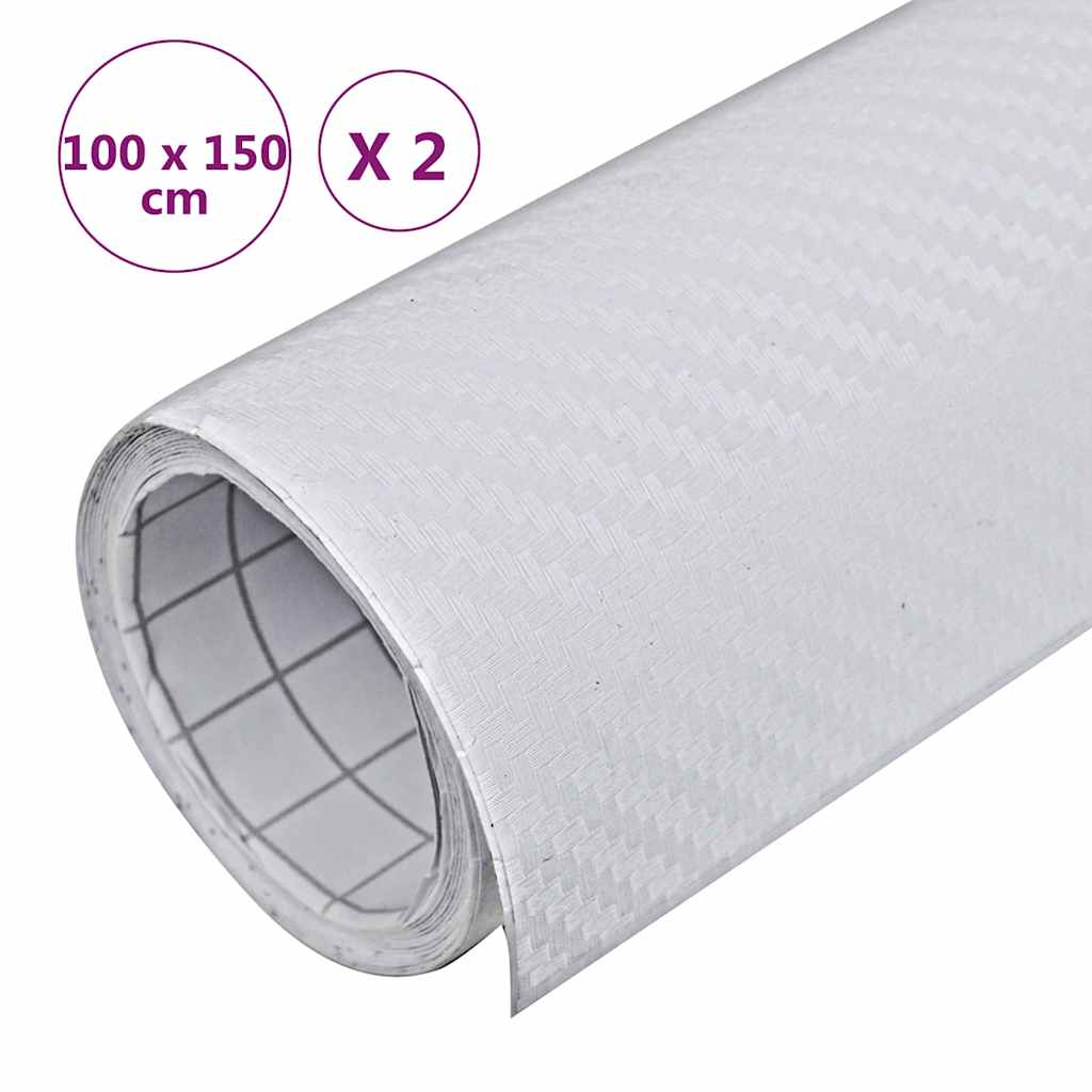 Bilfolier 2 stk 3D hvit 100x150 cm