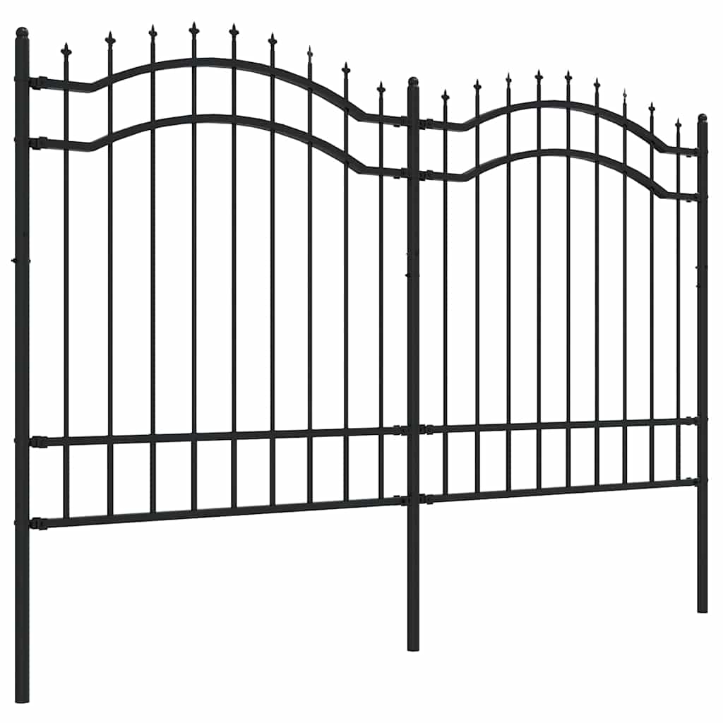 Hagegjerde Woerden med spydtopp svart 240x125 cm stål