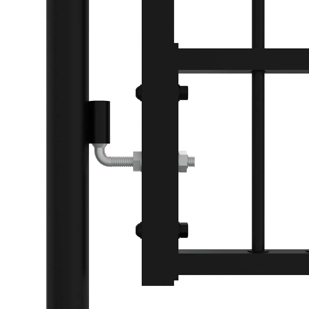 Gjerdeport KAMPEN med spydtopp svart 302x150 cm stål