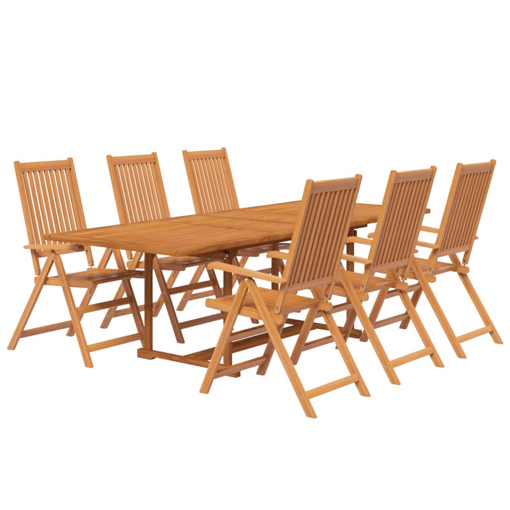 Utendørs spisestue 7 deler heltre akasie 160-240 cm vidaXL