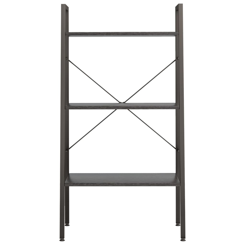 Gulvhylle 3 etasjer svart 56x35x108 cm