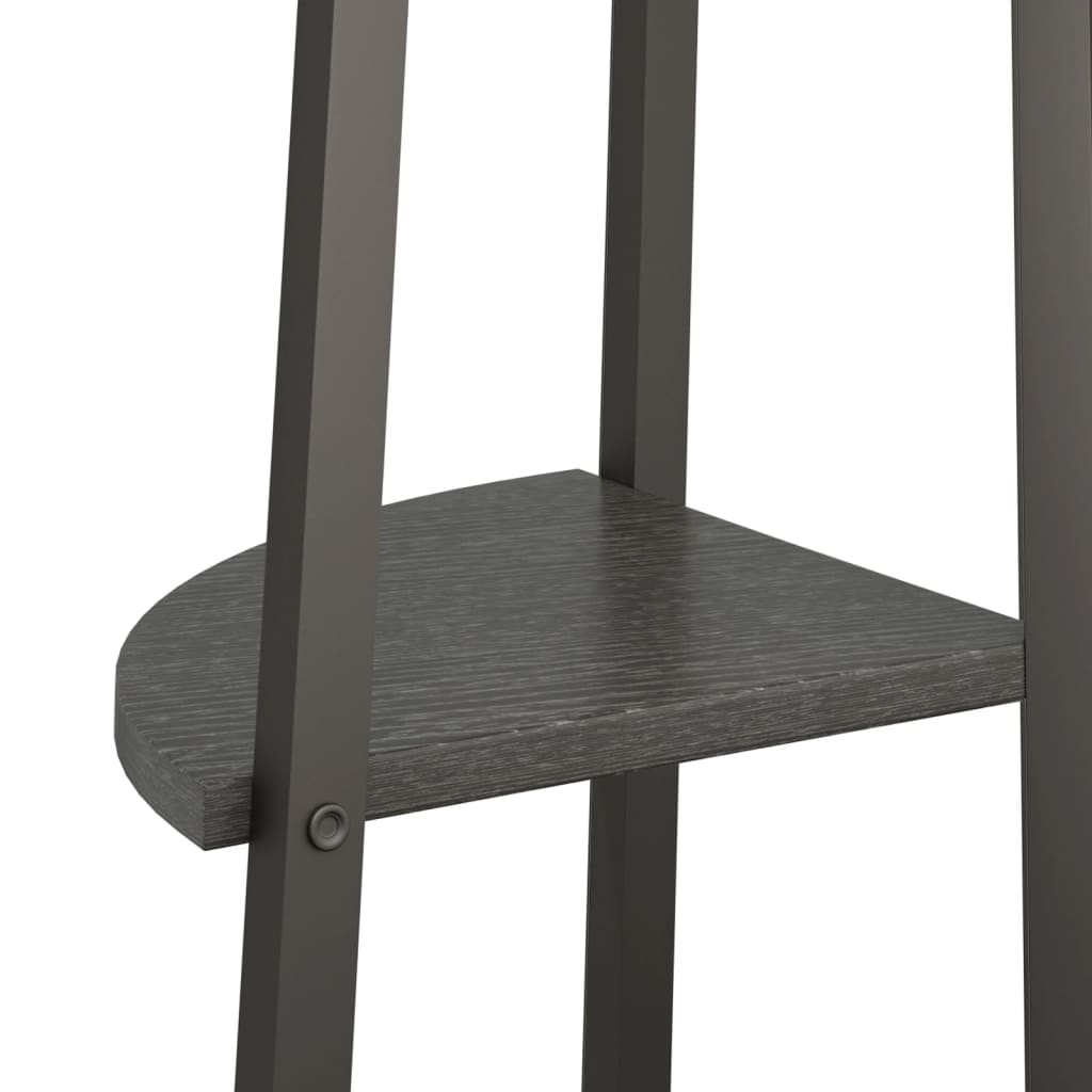 Hjørnehyller 3 etasjer svart 45,5x31,5x120 cm