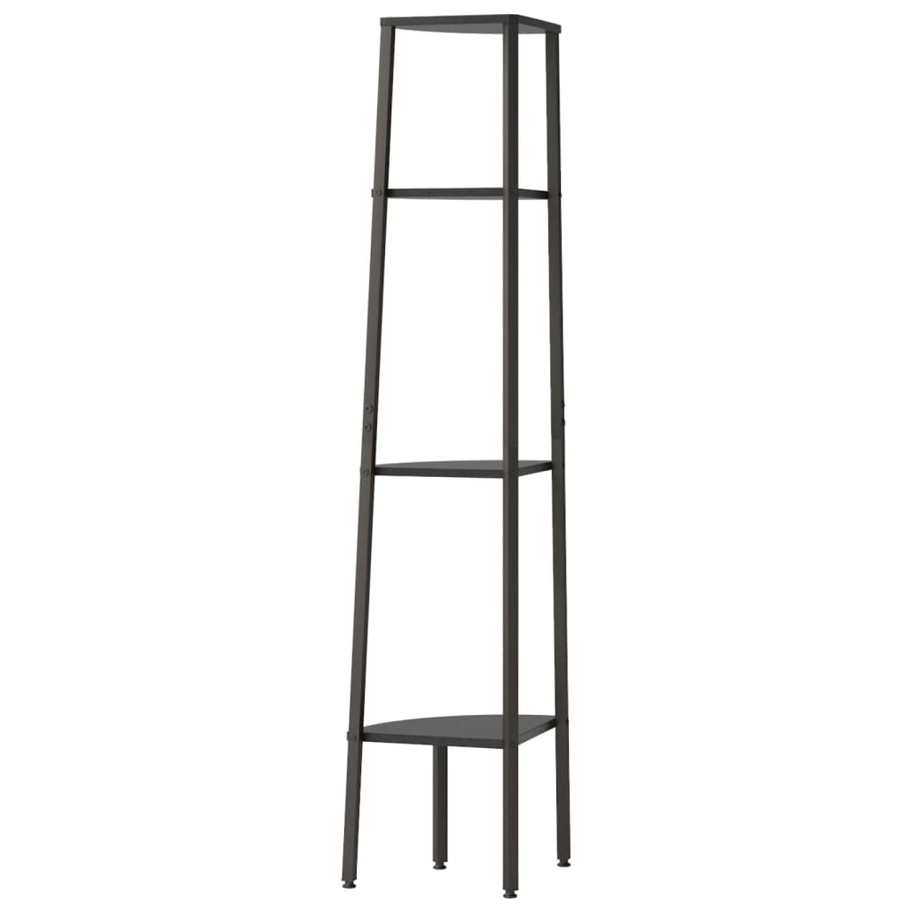 Hjørnehylle 4 etasjer svart 45,5x31,5x150 cm