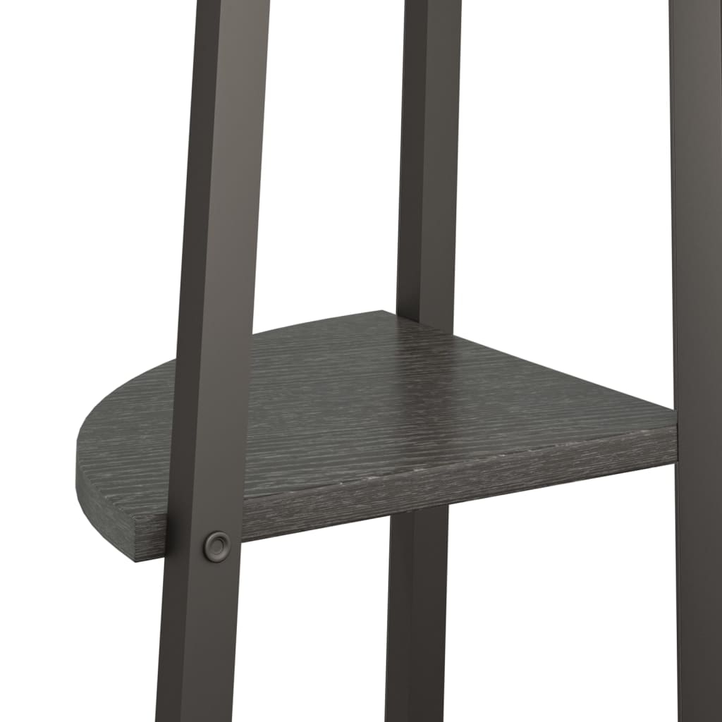 Hjørnehylle 4 etasjer svart 45,5x31,5x150 cm