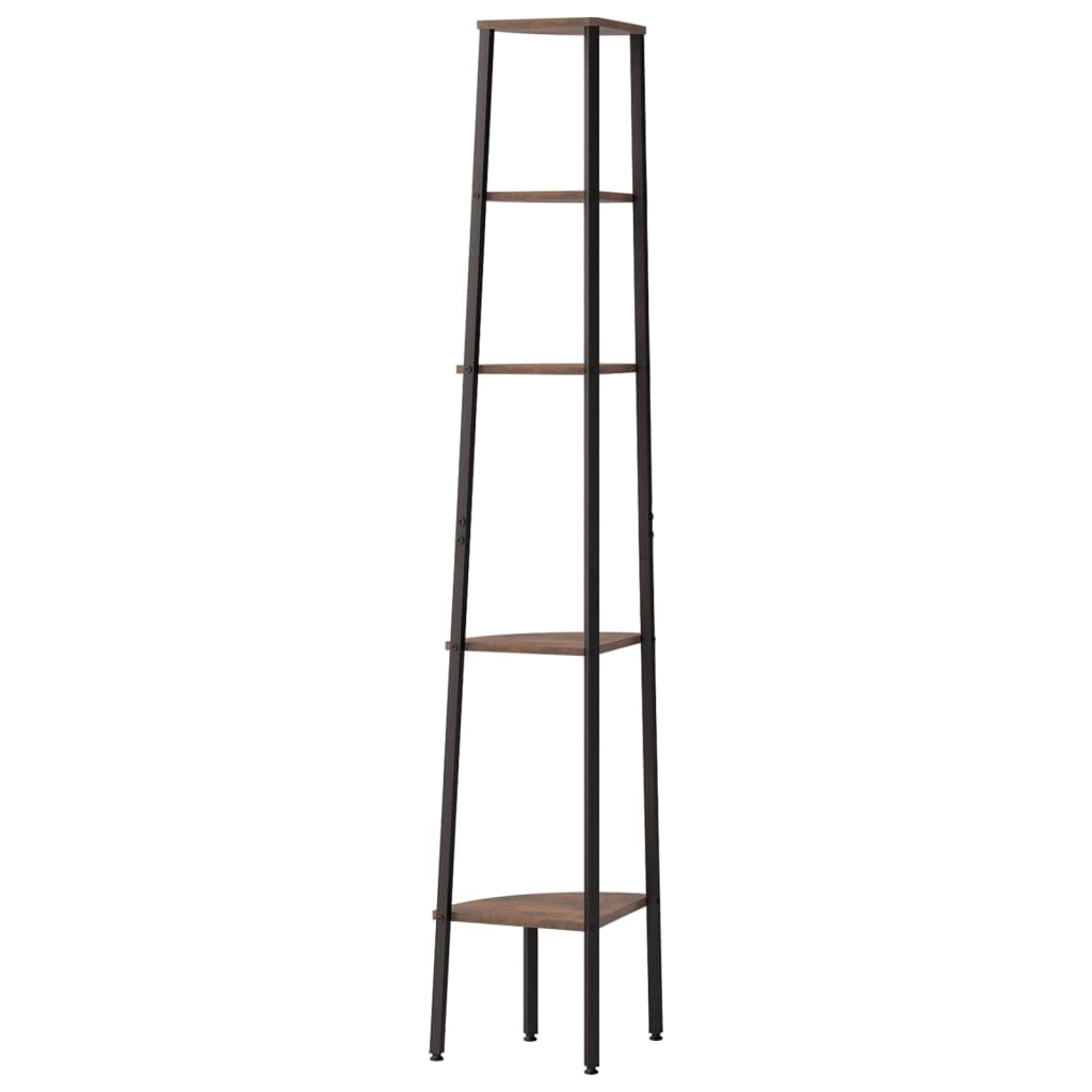 Hjørnehyller 5 etasjer mørkebrun og svart 45,5x31,5x180 cm