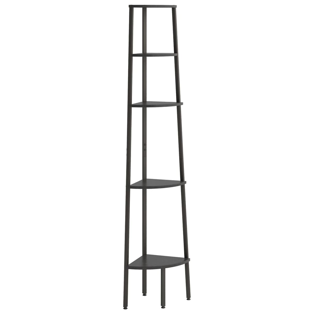 Hjørnehylle 5 etasjer svart 45,5x31,5x180 cm