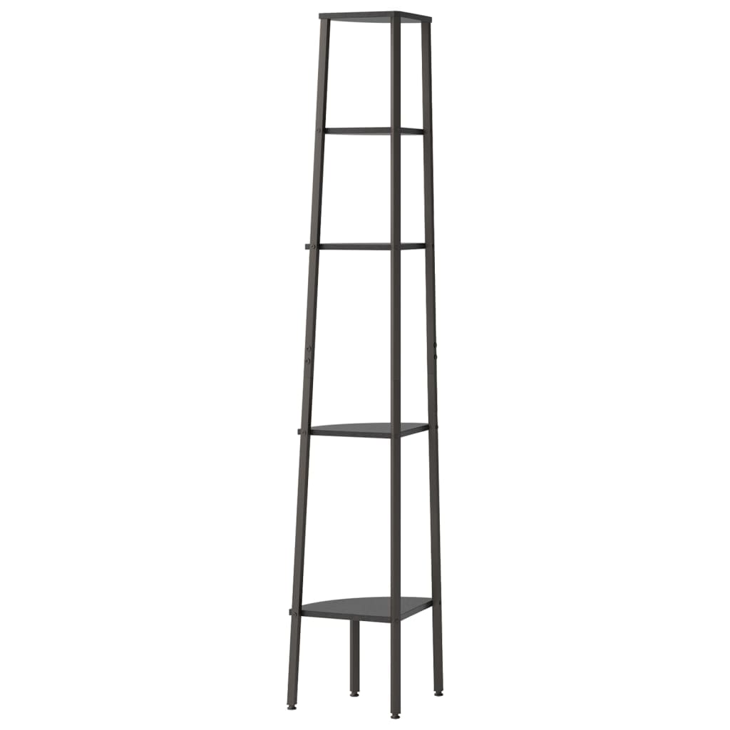 Hjørnehylle 5 etasjer svart 45,5x31,5x180 cm