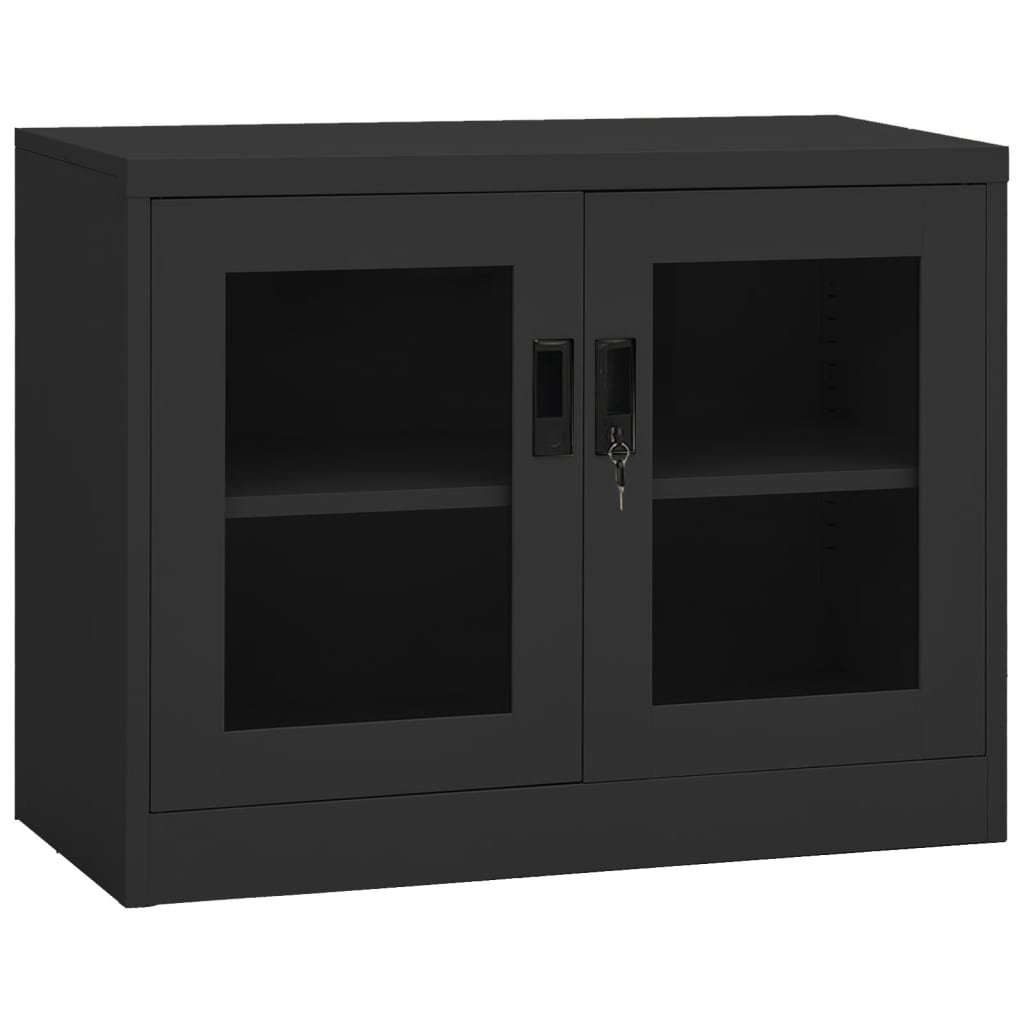Kontorskap antrasitt 90x40x70 cm stål
