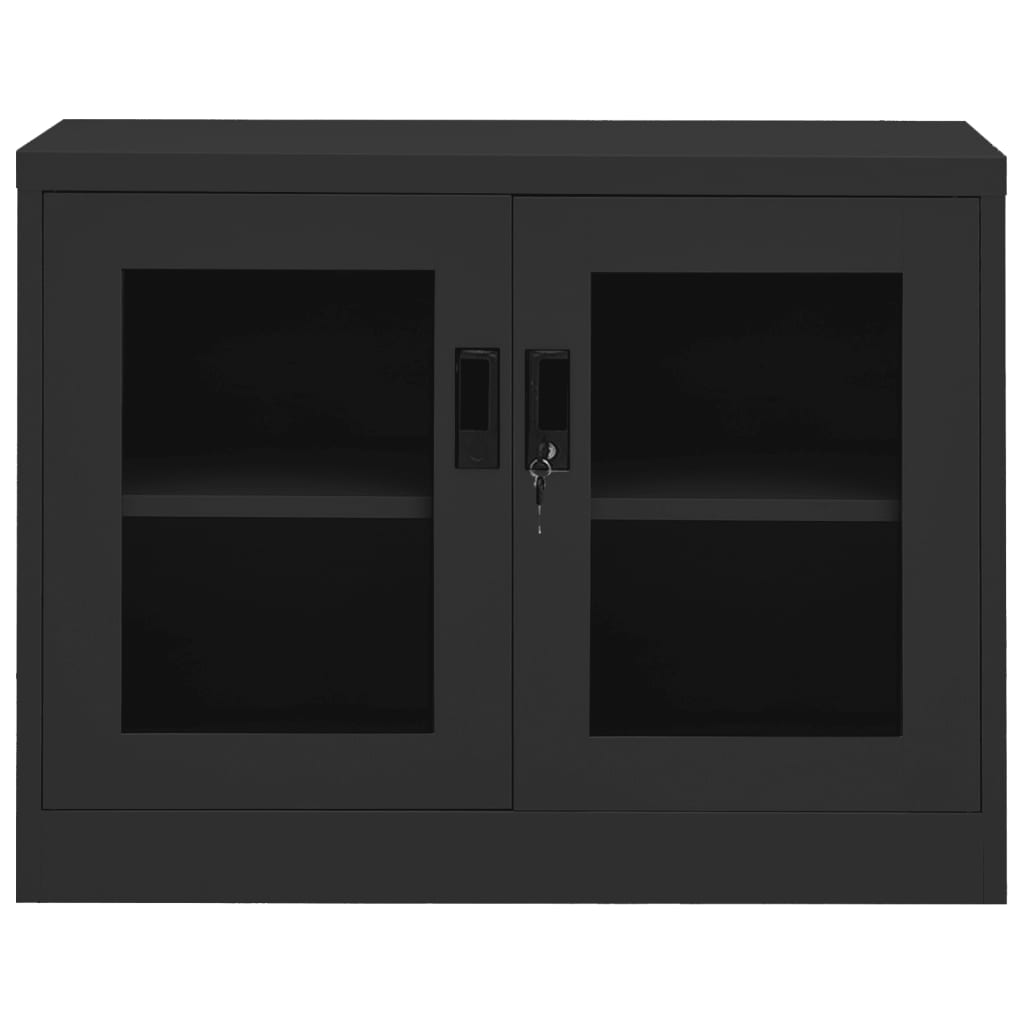 Kontorskap antrasitt 90x40x70 cm stål