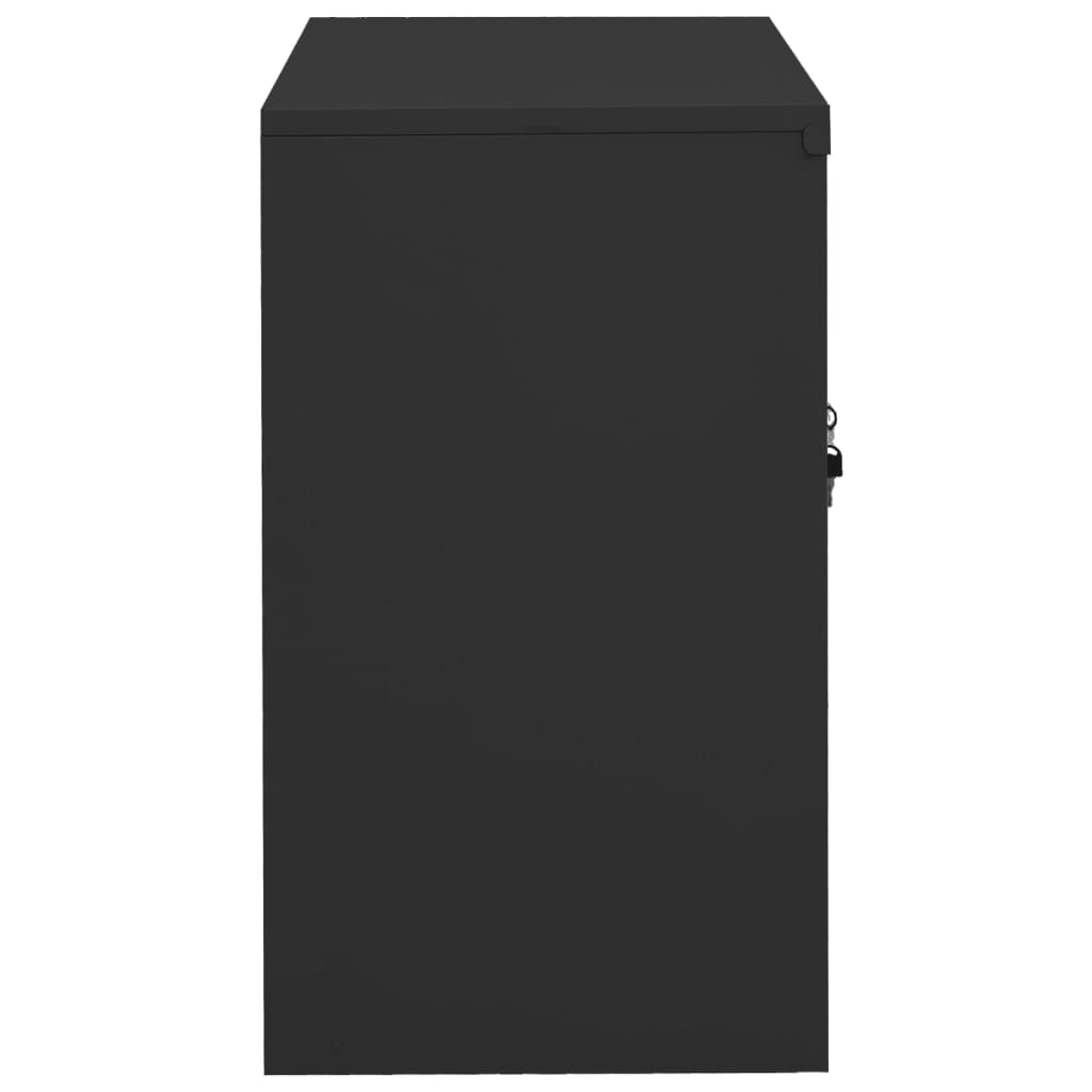 Kontorskap antrasitt 90x40x70 cm stål
