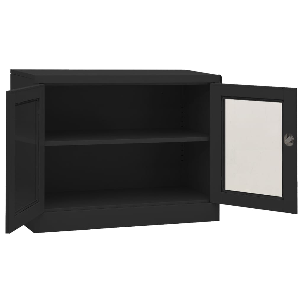 Kontorskap antrasitt 90x40x70 cm stål
