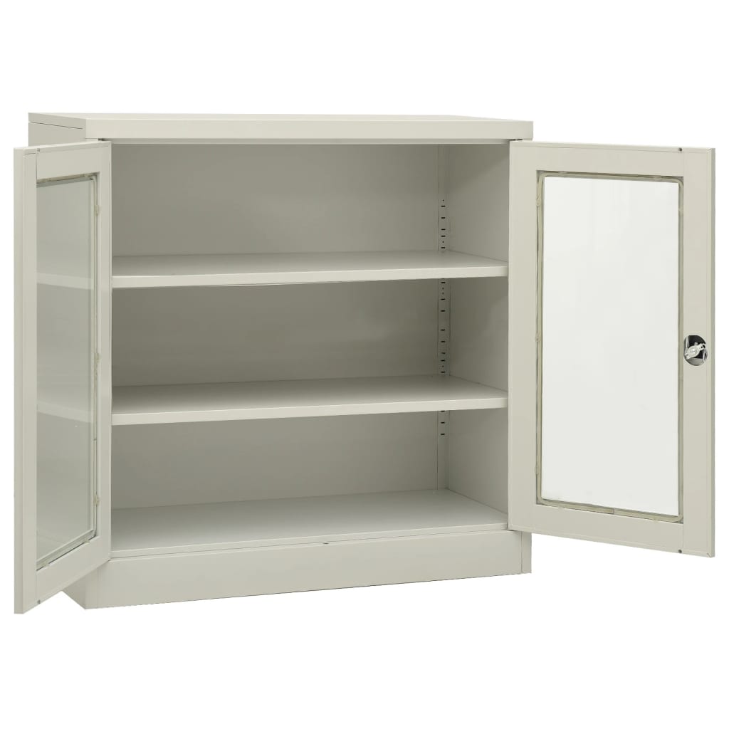 Kontorskap 90x40x90 cm stål lysegrå