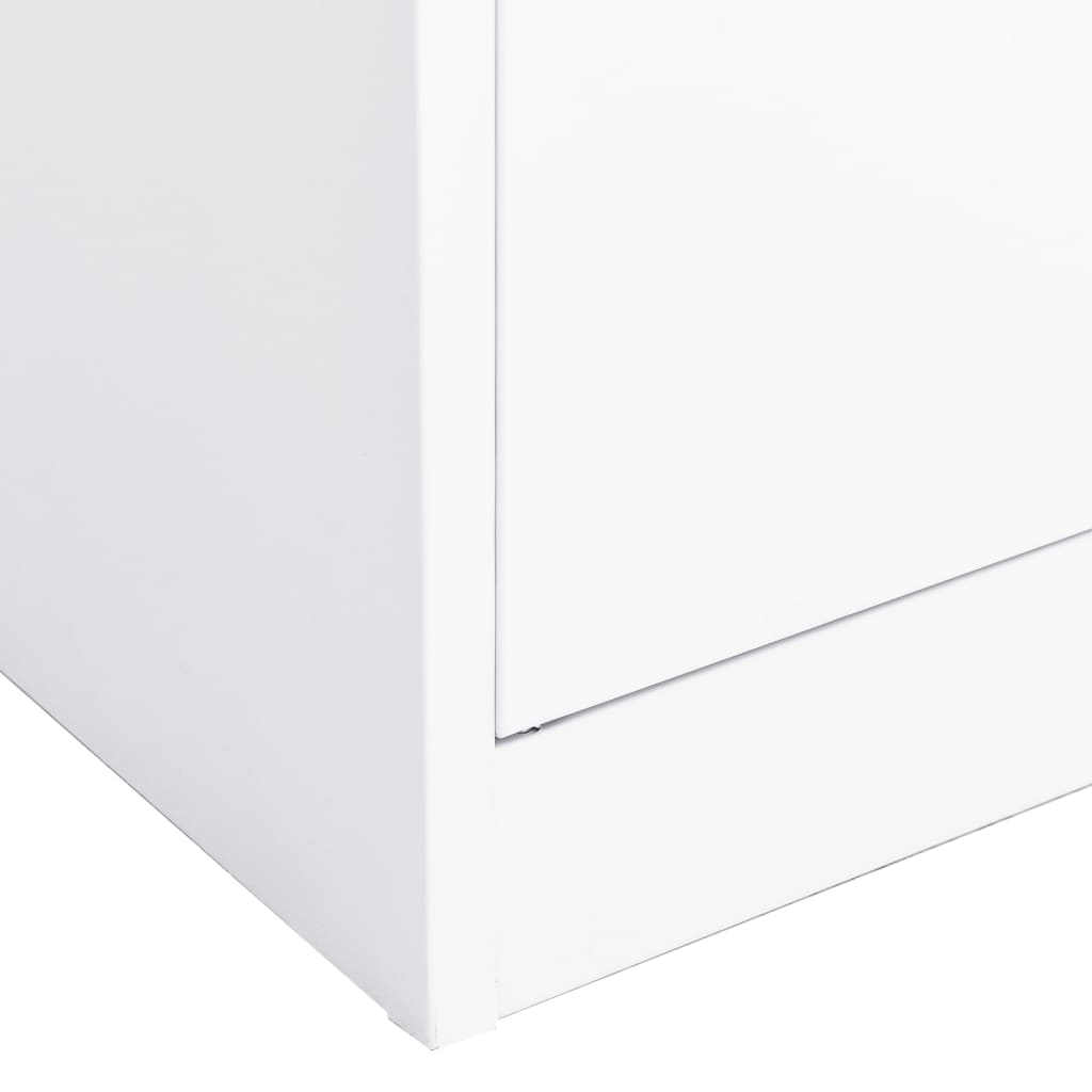Kontorskap hvit 90x40x180 cm stål