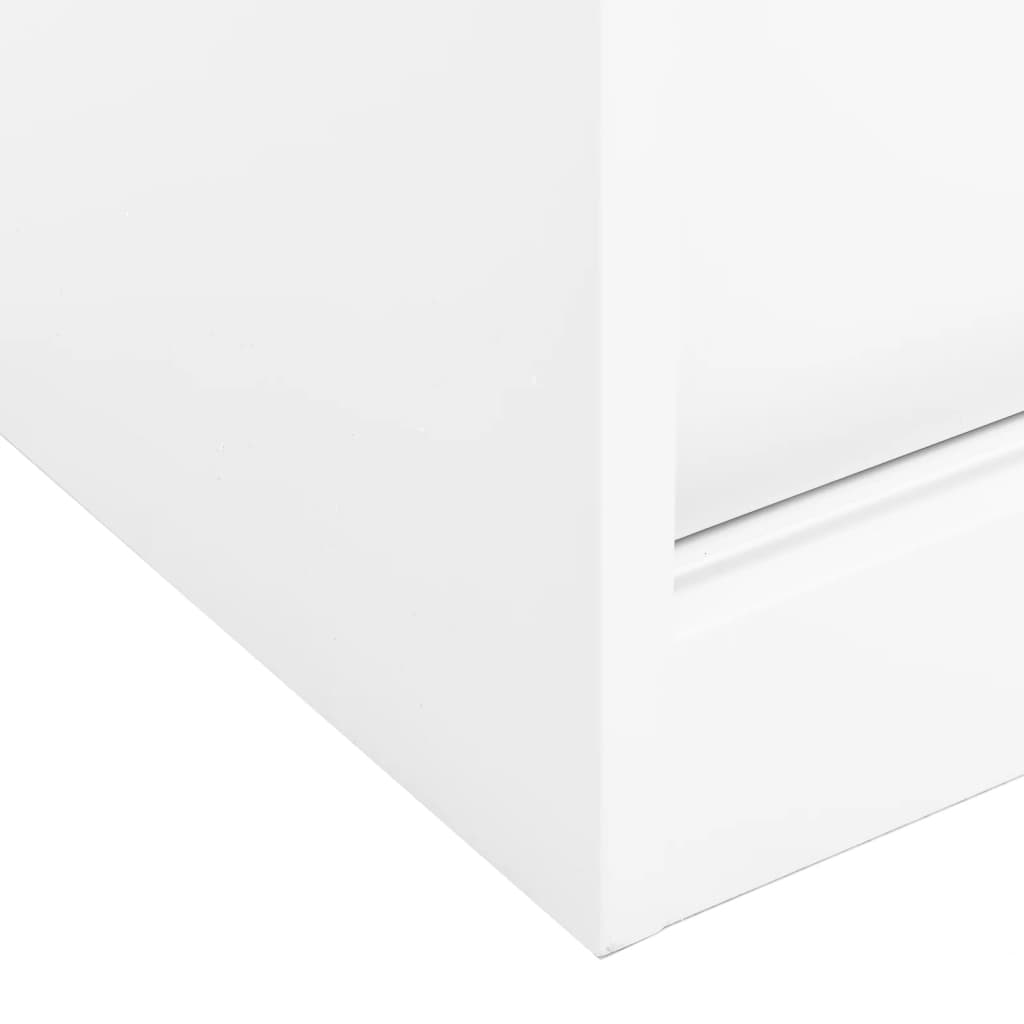 Kontorskap med skyvedør 90x40x90 cm stål hvit vidaXL