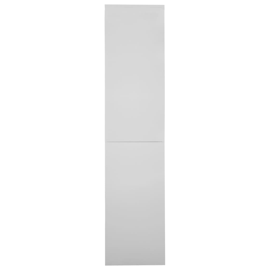 Kontorskap med skyvedør 90x40x180 cm lysegrå stål