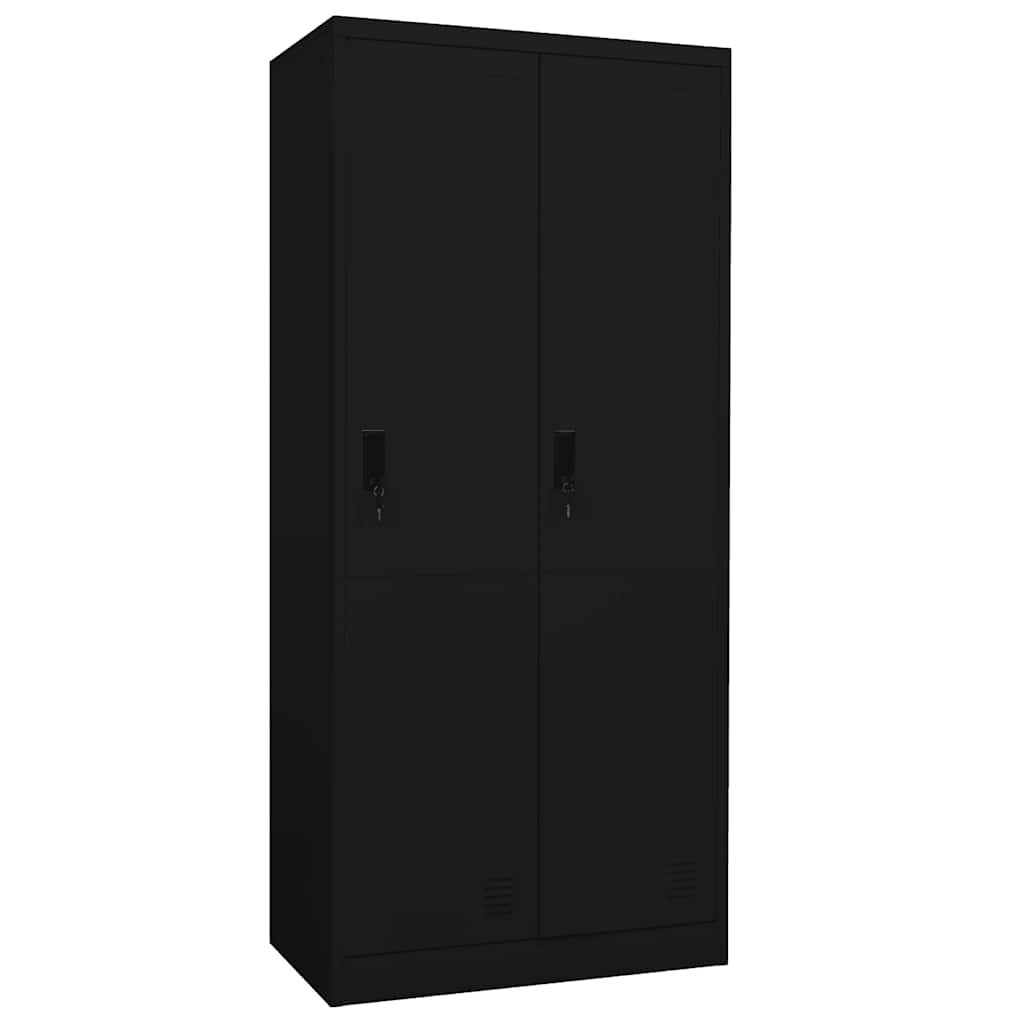 Garderobe svart 80x50x180 cm stål