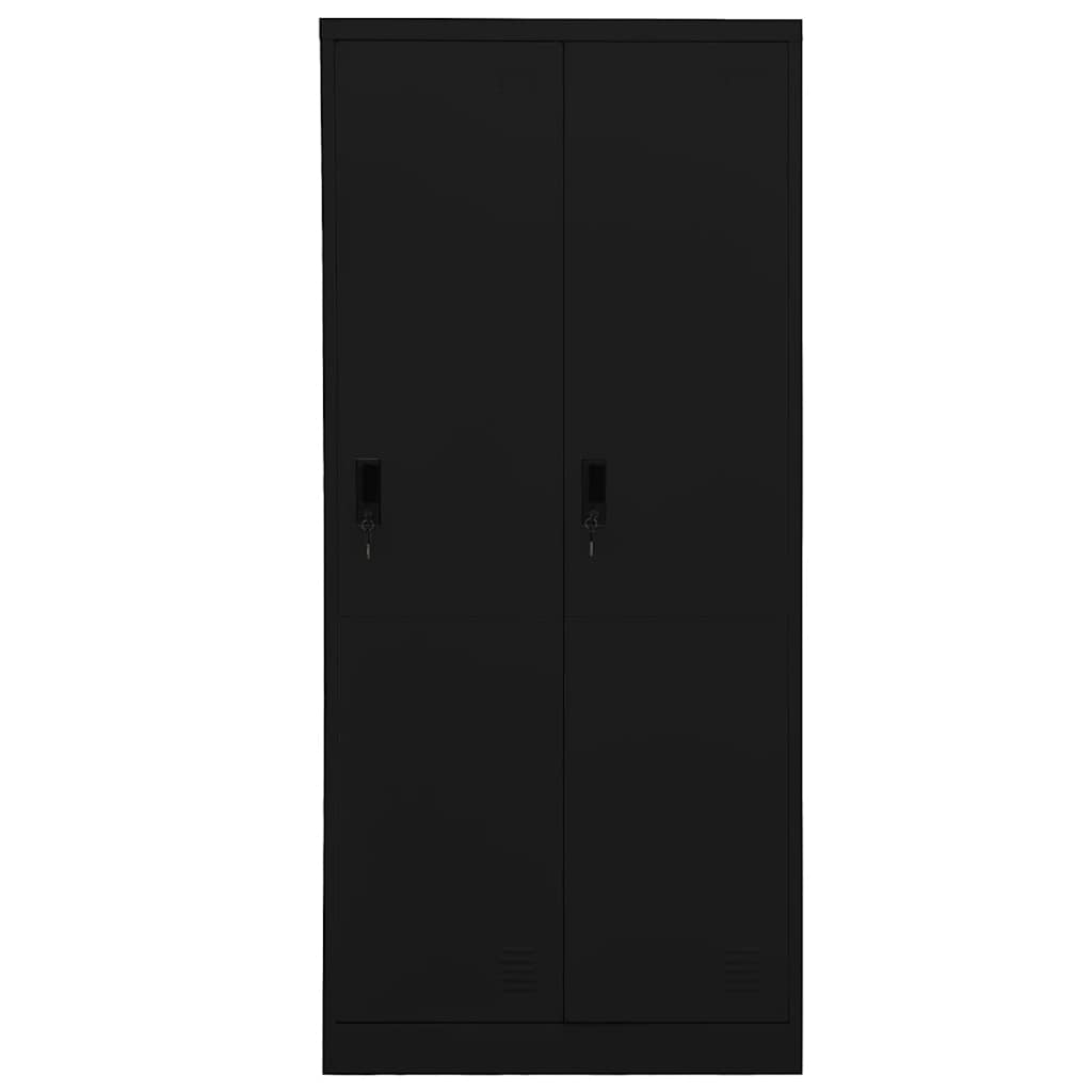 Garderobe svart 80x50x180 cm stål