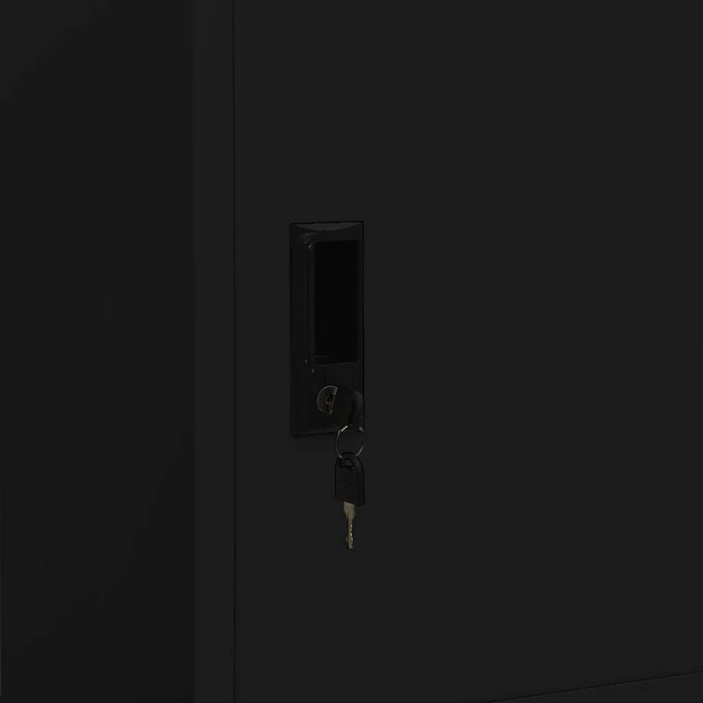 Garderobe svart 80x50x180 cm stål