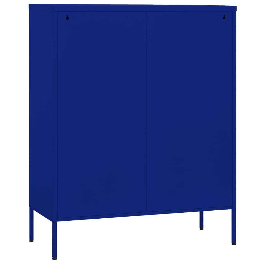 Oppbevaringsskap marineblå 80x35x101,5 cm stål vidaXL
